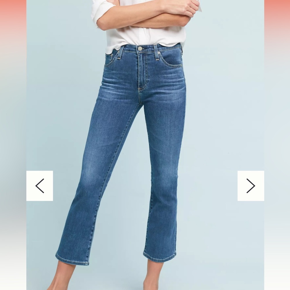 AG Cropped/capri The Jodi high rise flare Jeans Raw Hem